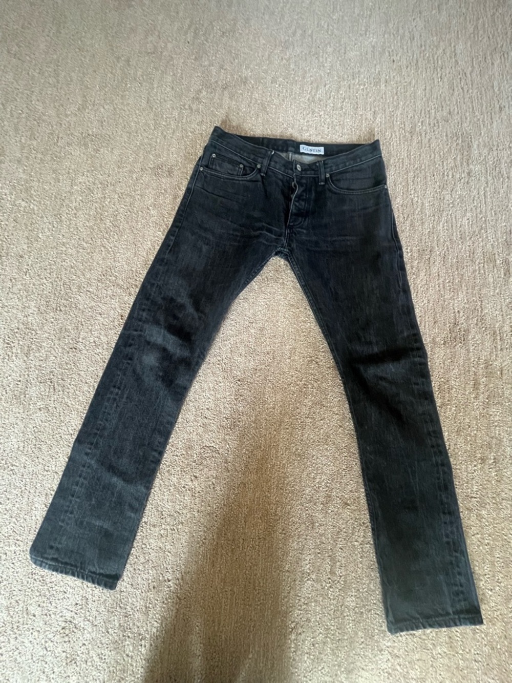 Black Gustin  Men’s skinny raw denim Jeans size 34x32